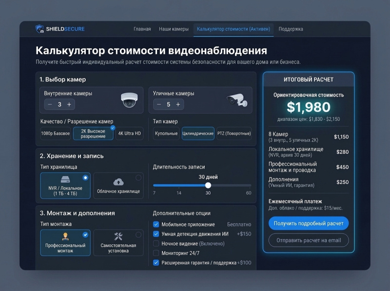 Сколько камер видеонаблюдения нужно объекту: простой алгоритм расчёта.