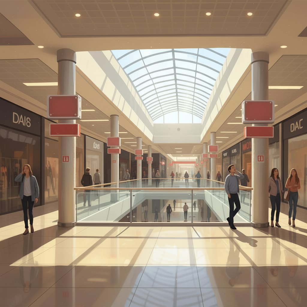 Установка визуального оповещения при пожаре в торговом центре